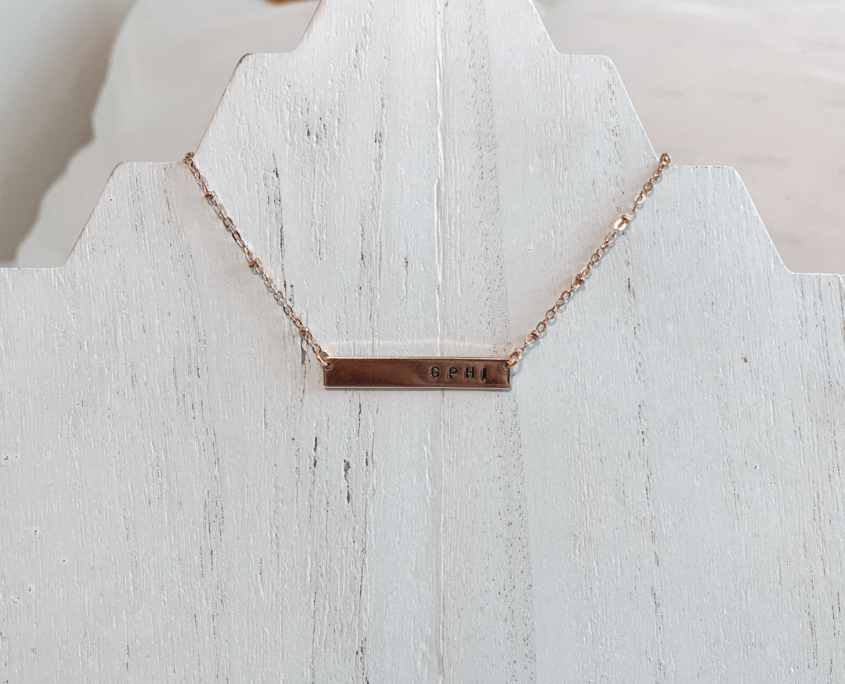 18k Gold-Coated Customized Bar Necklace